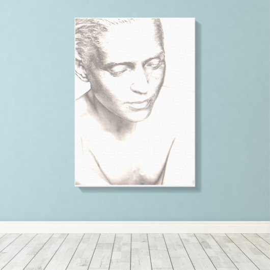 Femme en Contemplation noir blanc toile Imprimer (Insitu (Plancher de Bois))