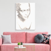 Femme en Contemplation noir blanc toile Imprimer (Insitu(Salon))