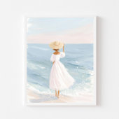 Femme en Impression d'Art Côtière Blanche