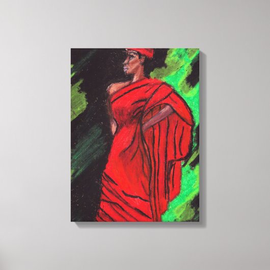 FEMME EN toile rouge (Recto)