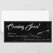 Femme enceinte - Bientôt, Faire-part bébé (Devant / Derrière)