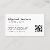 Femme enceinte - carte de visite simple-moderne (Dos)