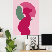 Femme enceinte élégante silhouette décoration mura (Bureau à domicile)