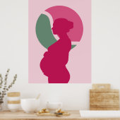 Femme enceinte élégante silhouette décoration mura (Cuisine)