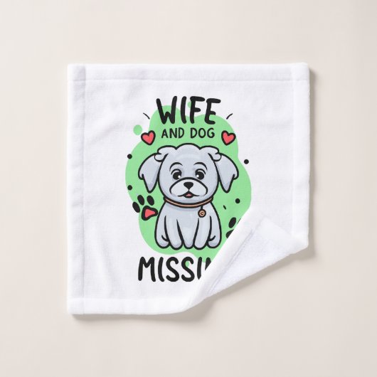 Femme et chien manquants (Gant de toilette)