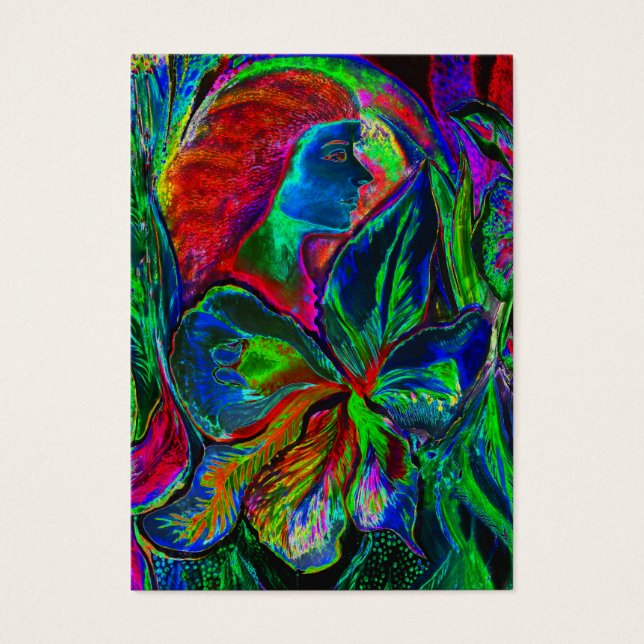 Femme et Fleur, Couleurs profondes (m4sol) (Devant)