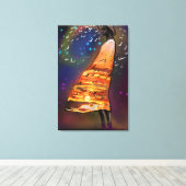 Femme et oiseaux Art Coucher de soleil Impression (Insitu (Plancher de Bois))