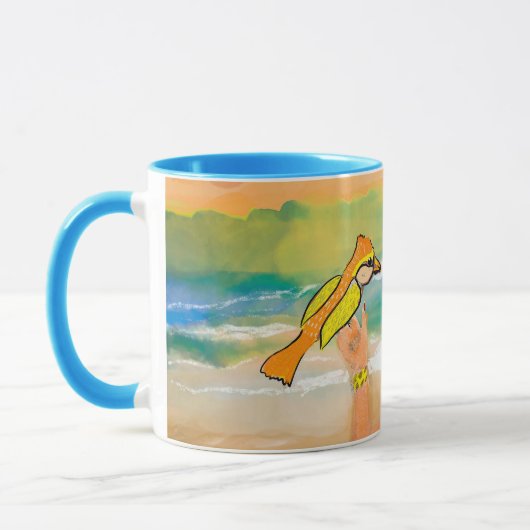 Femme et Oiseaux Trending Nature Café Mug (Gauche)