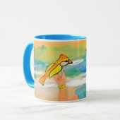 Femme et Oiseaux Trending Nature Café Mug (Devant gauche)