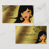 Femme ethnique Tan d'or de carte de visite de cil (Devant / Derrière)