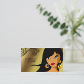 Femme ethnique Tan d'or de carte de visite de cil (Debout devant)