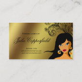 Femme ethnique Tan d'or de carte de visite de cil (Dos)