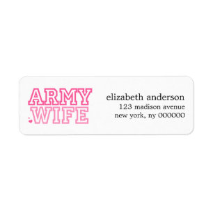 Femme Étiquette de adresse de l'armée