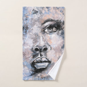 Femme Face Serviette De Bain Set Peinture Moderne