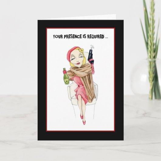 Femme Fatale Meurtre Mystère Carte d'invitation (Devant)