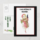 Femme Fatale Murder Mystery Invitation Briefkaart (Voorkant / Achterkant)