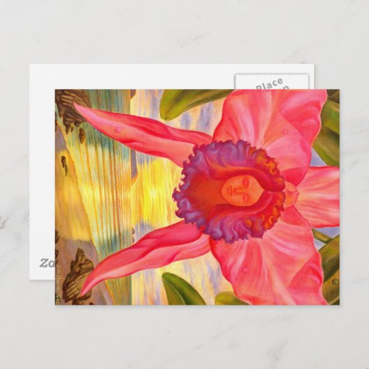 Femme Figure Dans L'Orchidée - Carte Postale (Devant / Derrière)