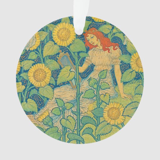 Femme-fille de fleurs dans le jardin de tournesol (devant)