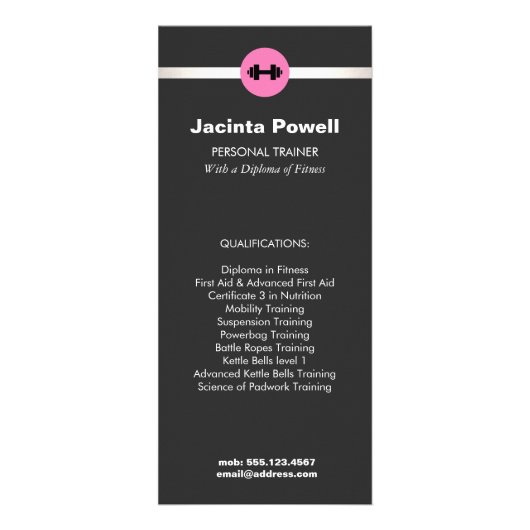 Femme Fitness Personal Trainer Prix Menu (Devant)