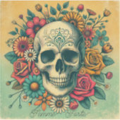 Femme Forte Skull Custom-Cut Vinyl Sticker (Voorkant)