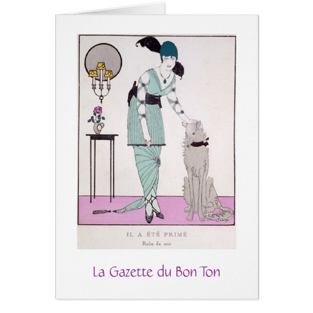 Femme française vintage et chien, (Devant)