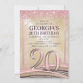 Femme Glam 20e anniversaire Invitation (Devant)