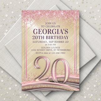 Femme Glam 20e anniversaire Invitation