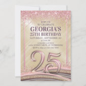 Femme Glam 25e anniversaire Invitation (Devant)
