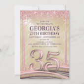 Femme Glam 35e anniversaire Invitation (Devant)