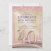 Femme Glam 40e anniversaire Invitation (Devant)