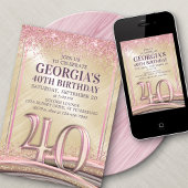 Femme Glam 40e anniversaire Invitation