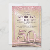 Femme Glam 50e anniversaire Invitation (Devant)