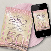Femme Glam 50e anniversaire Invitation