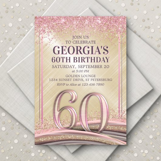 Femme Glam 60e anniversaire Invitation