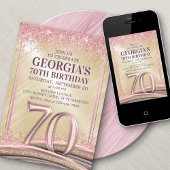 Femme Glam 70e anniversaire Invitation
