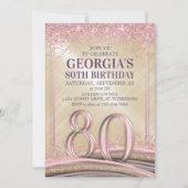 Femme Glam 80e anniversaire Invitation (Devant)