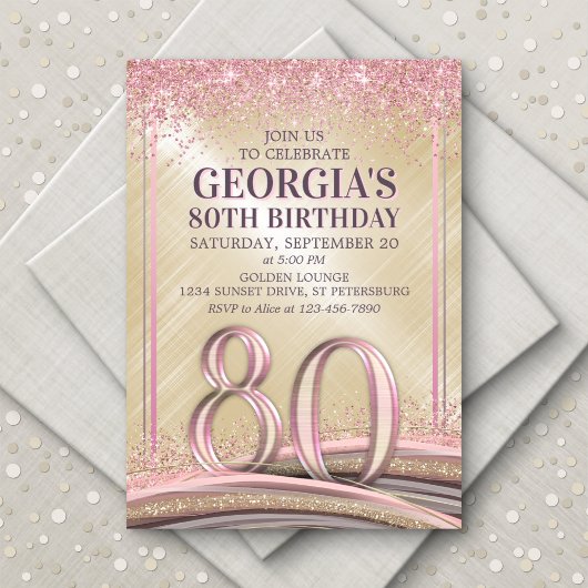 Femme Glam 80e anniversaire Invitation