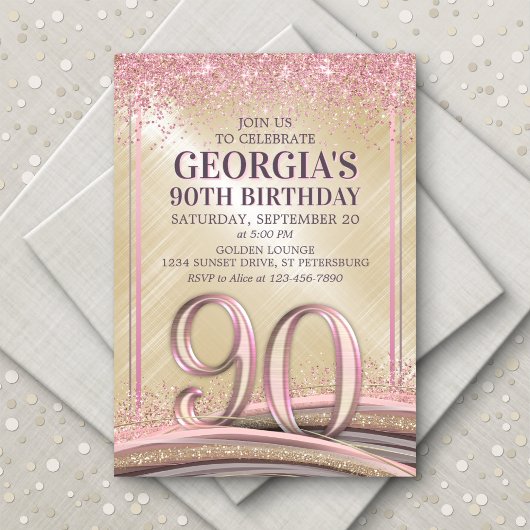 Femme Glam 90e anniversaire Invitation
