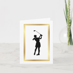 Femme Golfer Silhouette Carte de voeux personnalis