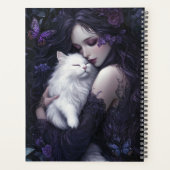 Femme gothique avec chat blanc (Dos)