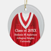 Femme Grad Gown Ornement rouge et blanc (Gauche)