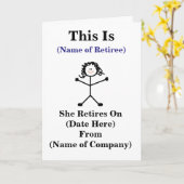 Femme Grande Sticklady Carte de retraite Customise (Fleur jaune)