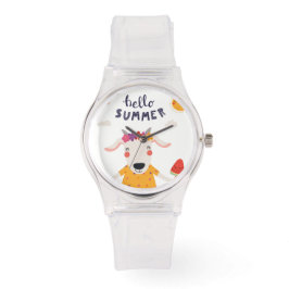 Femme Hello Summer Sportive Silicon Rose Horloge