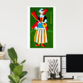 Femme Hollandaise Traditionnelle - Impression Boît (Bureau à domicile)