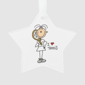 Femme I Love Tennis Acrylique Ornament