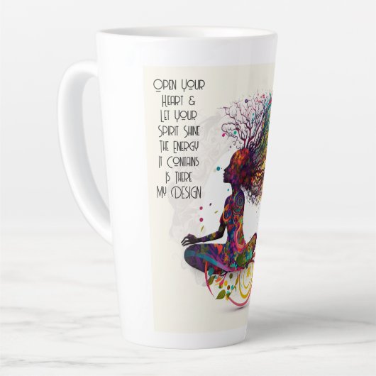 Femme inspirée Open Heart Latte Mug (Angle gauche)