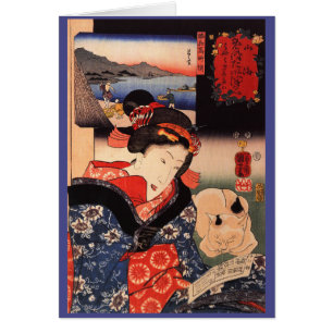 Femme japonaise et chat