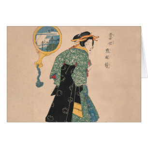 Femme japonaise Kimono : Ukiyo-e Woodblock Imprime