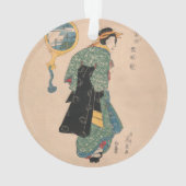 Femme japonaise Kimono : Ukiyo-e Woodblock Imprime (dos)