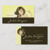 Femme jaune de bronzage de carte de visite (Devant / Derrière)